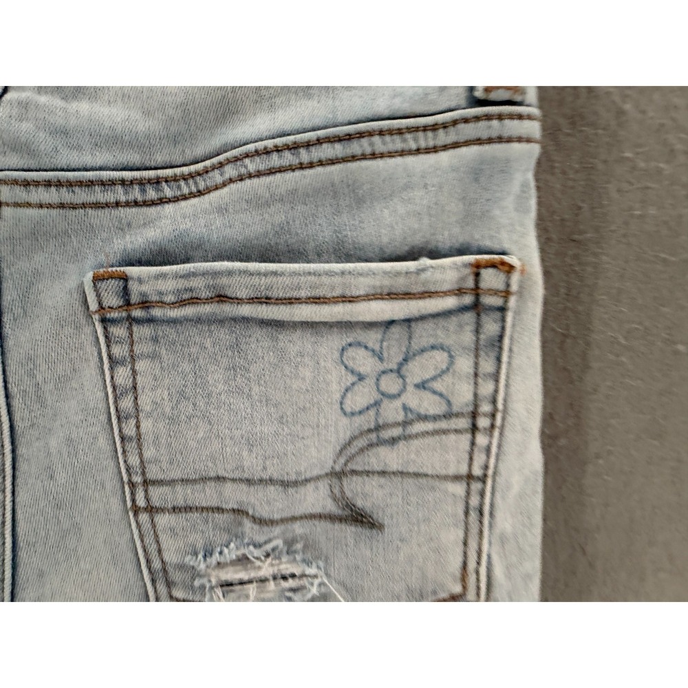 American Eagle Hi-Rise Shortie Jean Shorts 000 Denim Cut Off Coquette Soft Girl - Picture 4 of 13